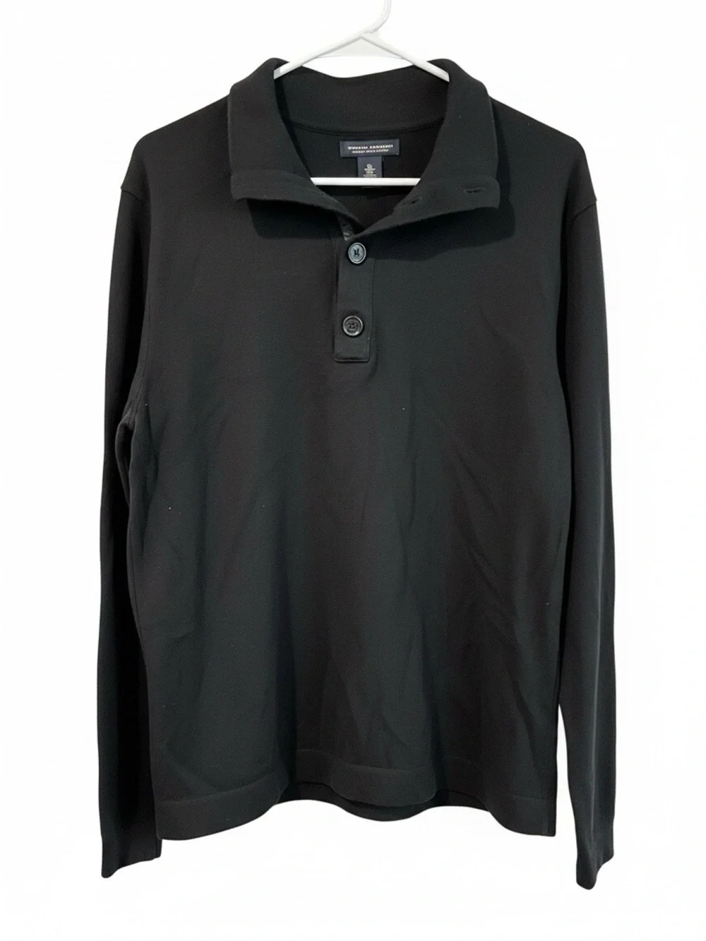 Banana Republic Black Long-Sleeve Polo
